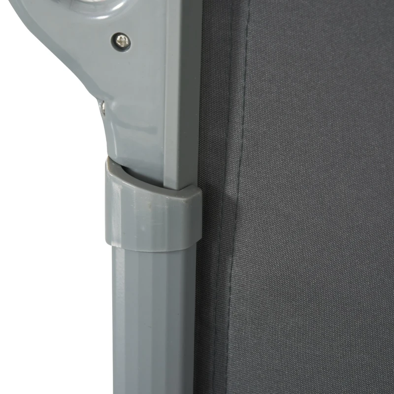 Outsunny 10' Retractable Folding Patio Privacy Side Awning with 50+ UV Protection, 2 Wall Brackets, & Polyester, Grey