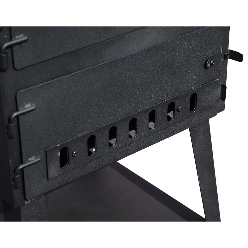 Outsunny Patio Pizza Oven Barbecue Grill Trolley Charcoal BBQ Patio Outdoor Garden Heating Heat Smoker