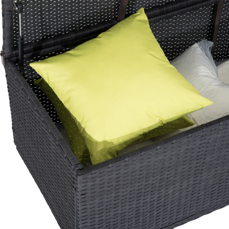 Outsunny Indoor Outdoor Rattan Garden Storage Box Unit Patio Furniture Chest