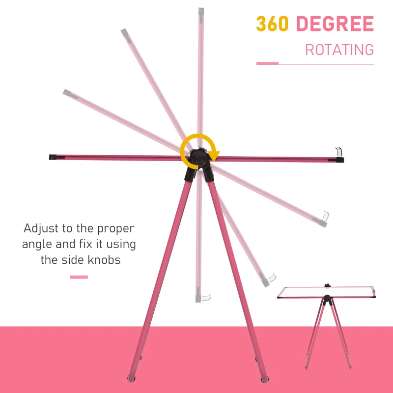 Vinsetto Foldable and Height Adjustable U-Stand Double Sided Whiteboard Chalkboard Easel