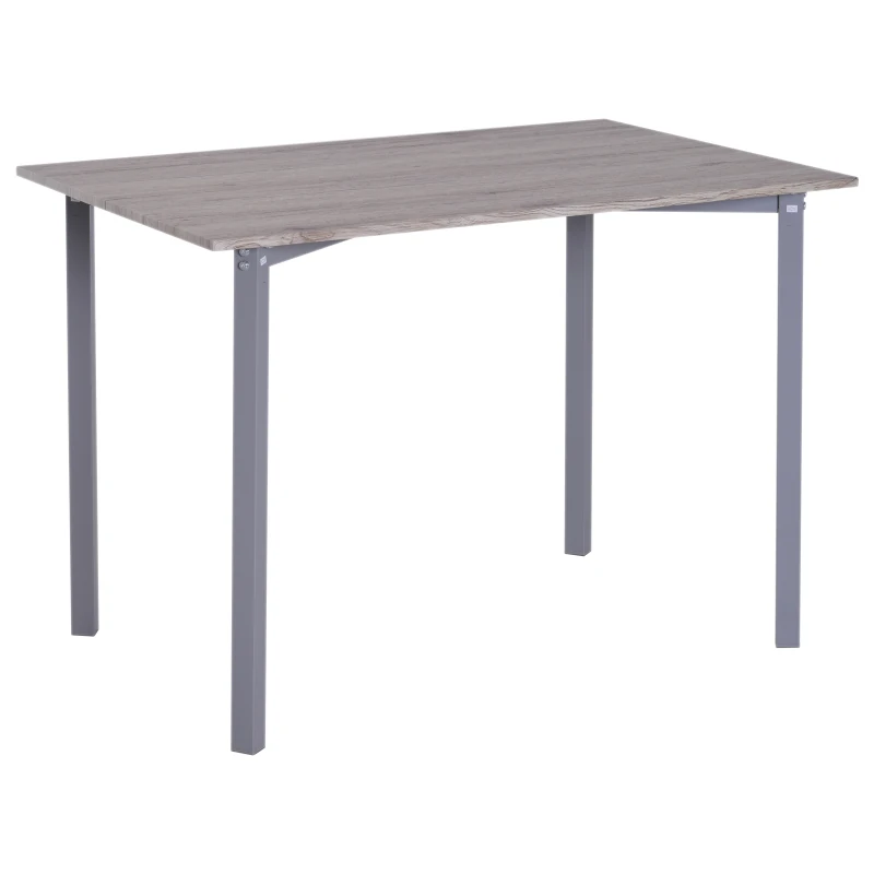 HOMCOM 5pcs Wooden Dining Set Wood and Metal Kitchen Table Set for 4 Chairs Modern and Sleek Dinette Home Furniture