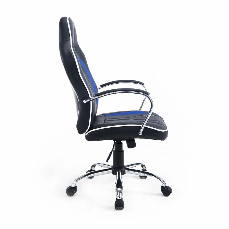 HomCom Executive Swivel Race Office Chair Adjustable Height W/ High Back Blue