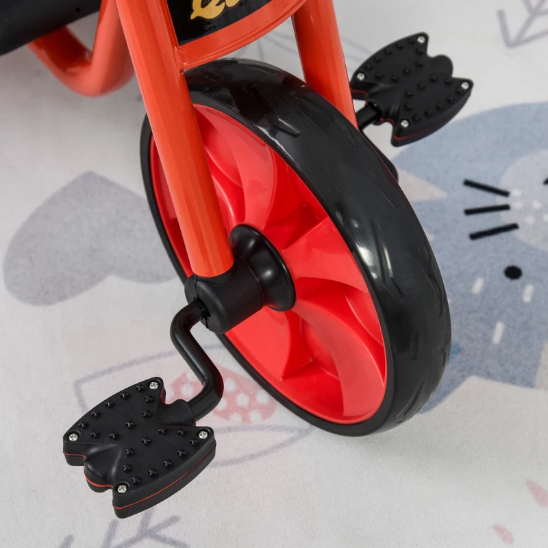 Qaba Kids Tricycle with 10" Big Wheels Toddler Pedal Pusher Trike Bike for 2-6 Boys and Girls, Ride-on Toy for Indoor Outdoor 27.5" x 20" x 20.5", Red