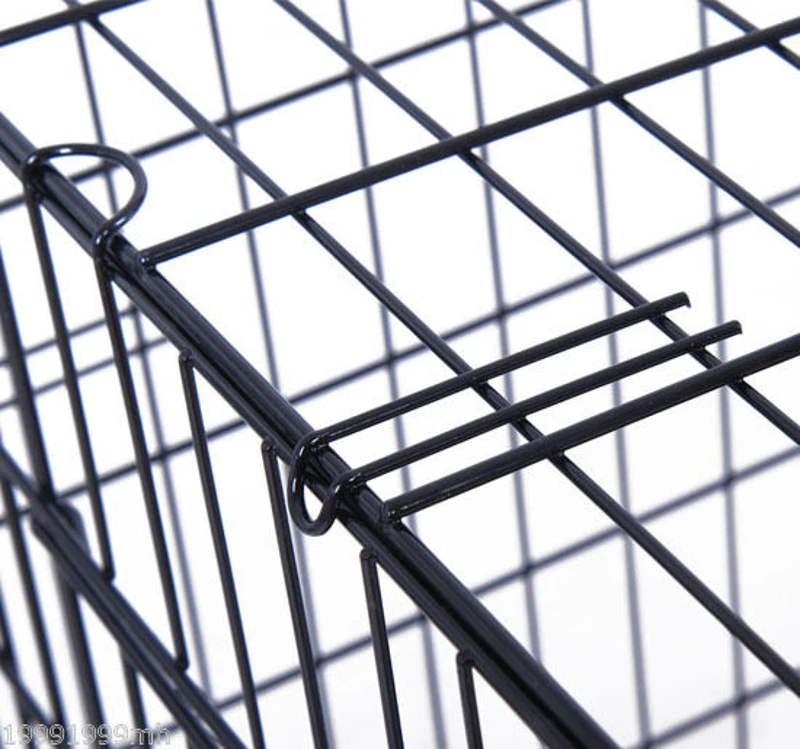 PawHut 36-inch Two Door Folding Metal Dog Crate Cage Kennel with Divider