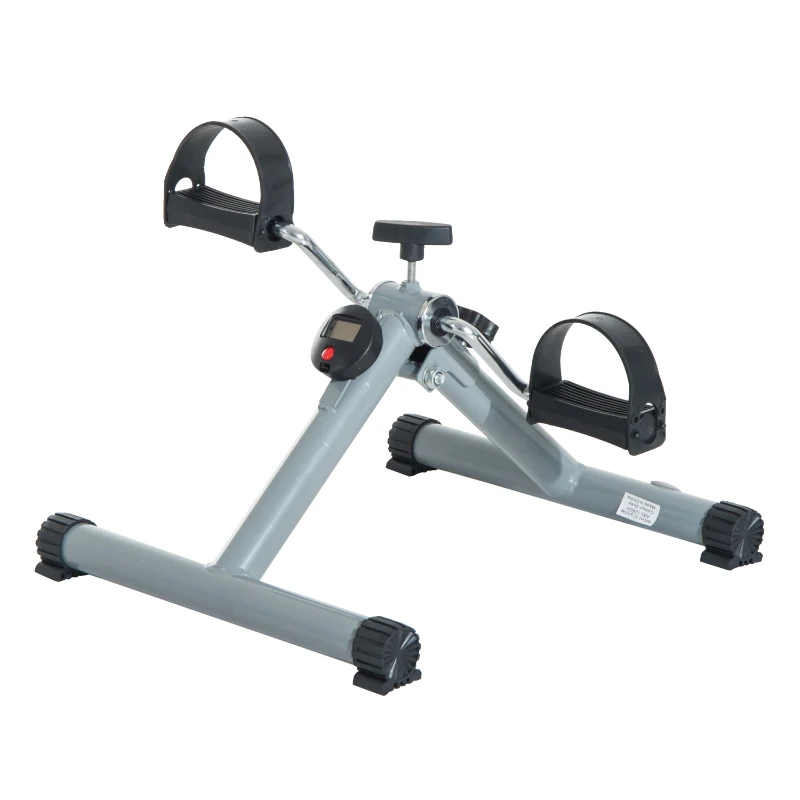 Soozier Cardio Mini Cycle Arm Leg Exercise Pedal Bike with LCD Display Home Gym Workout Trainer(Grey)