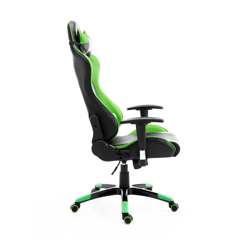 HOMCOM Executive Gaming Racing Office Chair with Waist Neck Cushions 360° Swivel (Green/Black)