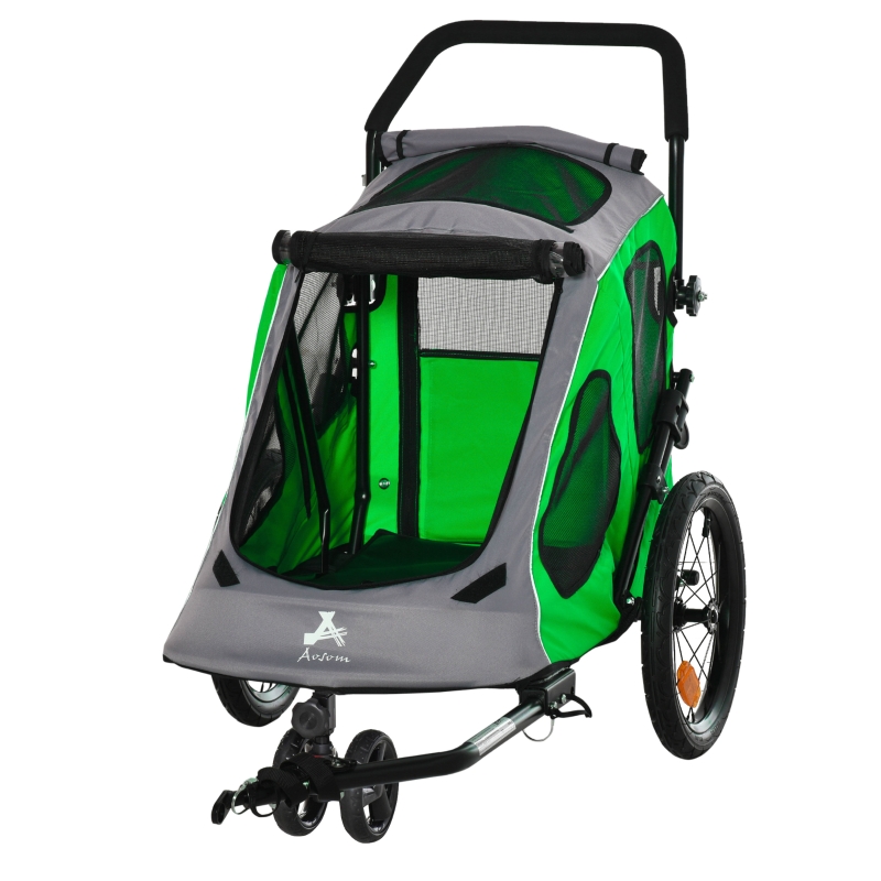 Aosom Pet Stroller Foldable with Mesh Windows Brakes and Cup Holder for Small Dogs