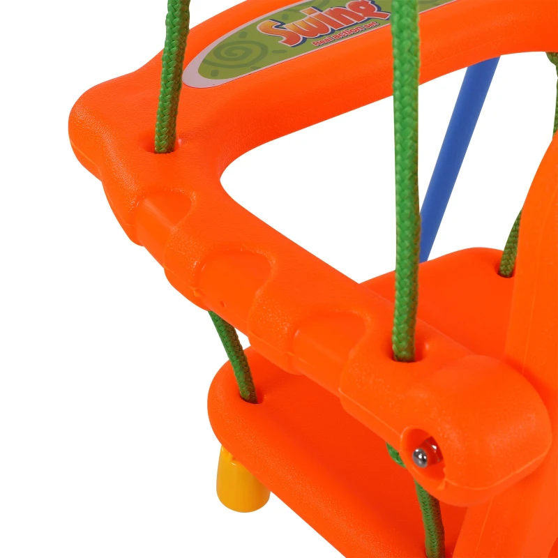 Qaba Kids Smiling Swing Steel Frame Child Hanging 1+ Years