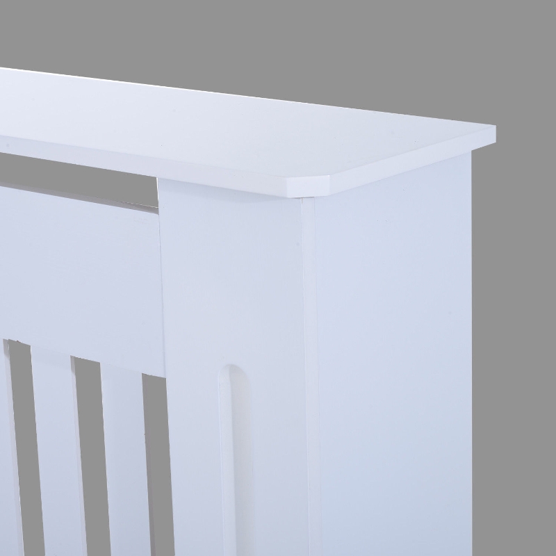 HOMCOM 44" Radiator Cover Painted Slatted MDF Cabinet Lined Grill White