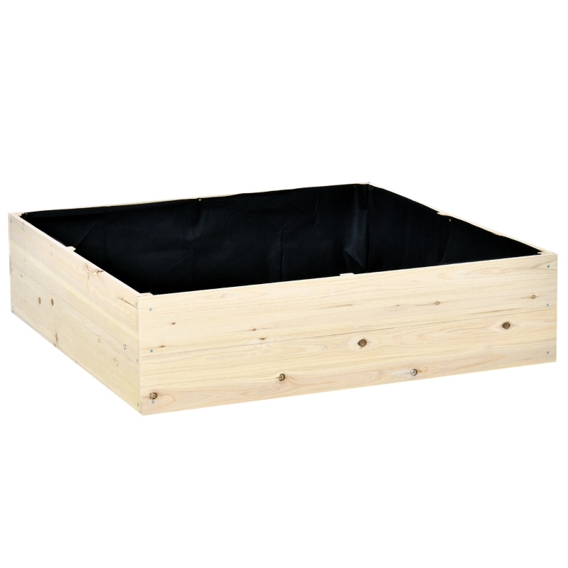 Outsunny Raised Garden Bed No Bottom Wooden Planter Box For Vegetables, Flowers, Herbs