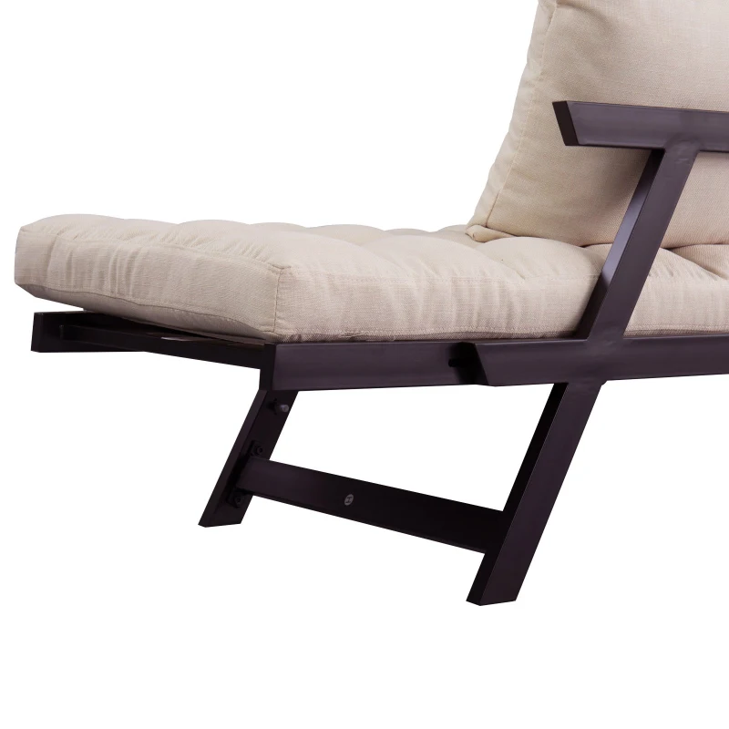 HOMCOM Convertible Adjustable 3-Position Sofa Bed Couch Chaise Lounge with Pillow