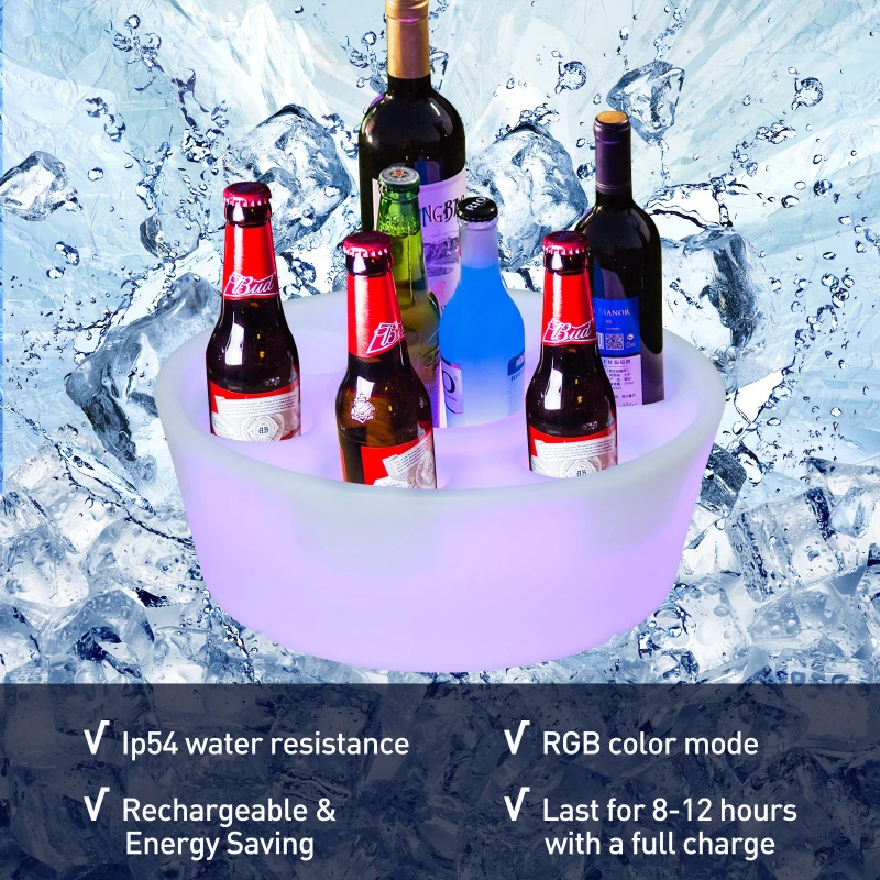 Outsunny Colorful Flash Light Up Atmosphere Party Decor Light Tableware for Party Bar