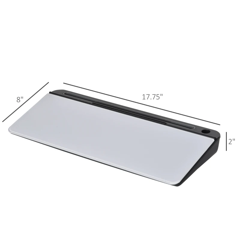 Vinsetto Desk Organizer Monitor Riser with 2 Groove 4 Cabinet Glass Panel Office