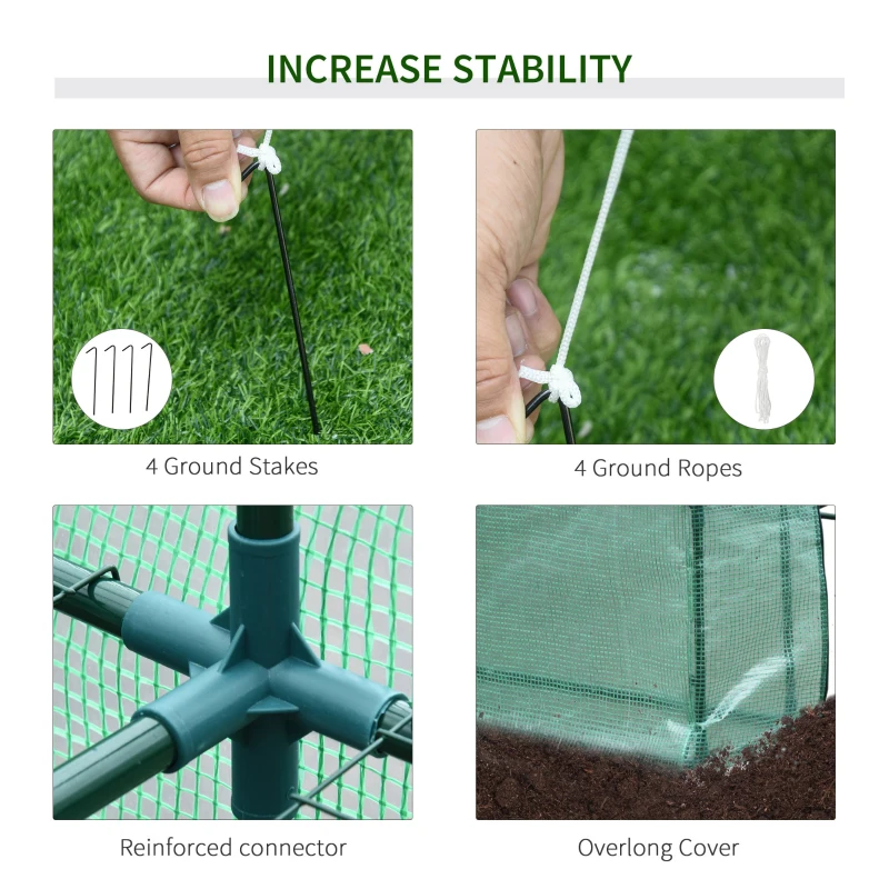 Outsunny 8' x 6' x 7' Portable Water/UV Walk-In Greenhouse Hot House with 18 Shelves, Weather Cover, & Roll Up Door