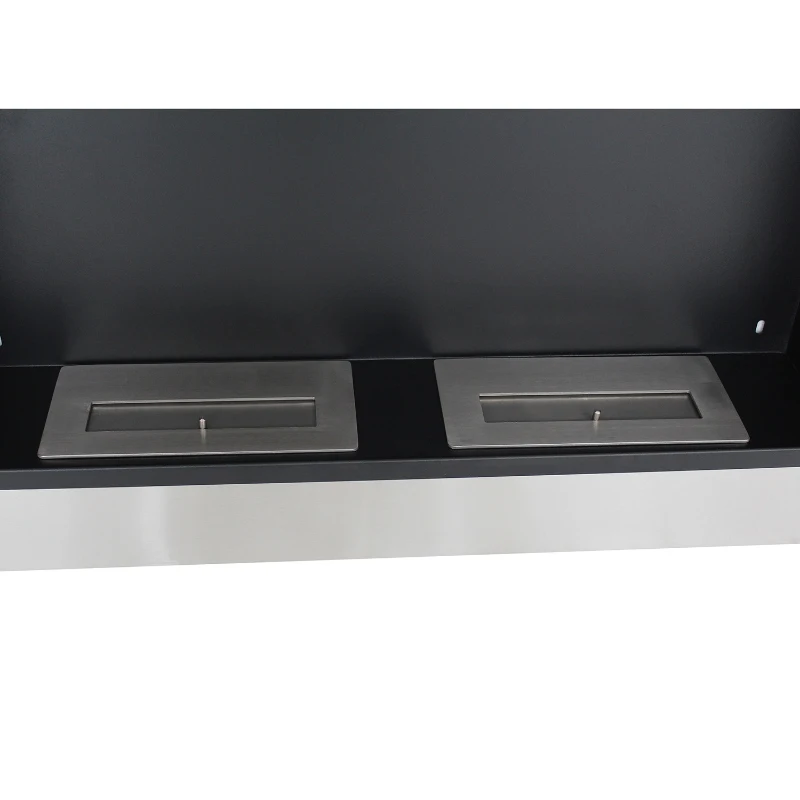 HOMCOM Ventless Bio Ethanol Fireplace Recessed Wall Mounted Heater