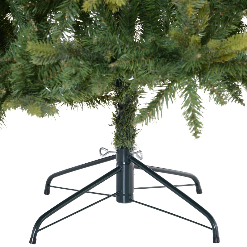 HOMCOM 7ft Artificial Christmas Tree Unlit with Metal Stand  2692 Tips Foldable Base