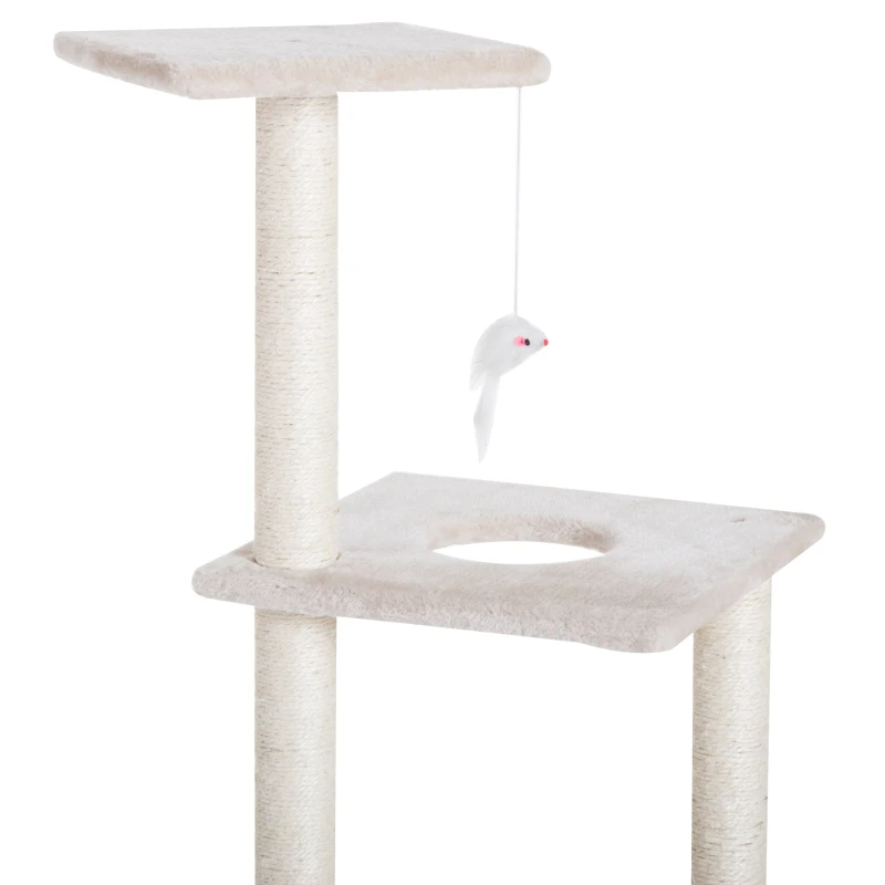 PawHut 51" Multi-Level Cat Tree with Hanging Toy