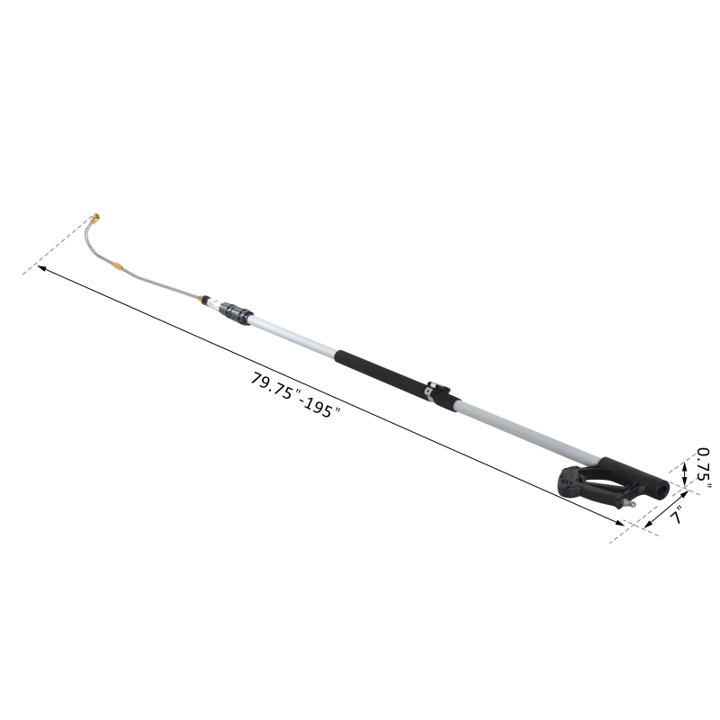 Outsunny 18ft 3-Section Telescopic Lance Extension Pressure Wand  Aluminum Silver