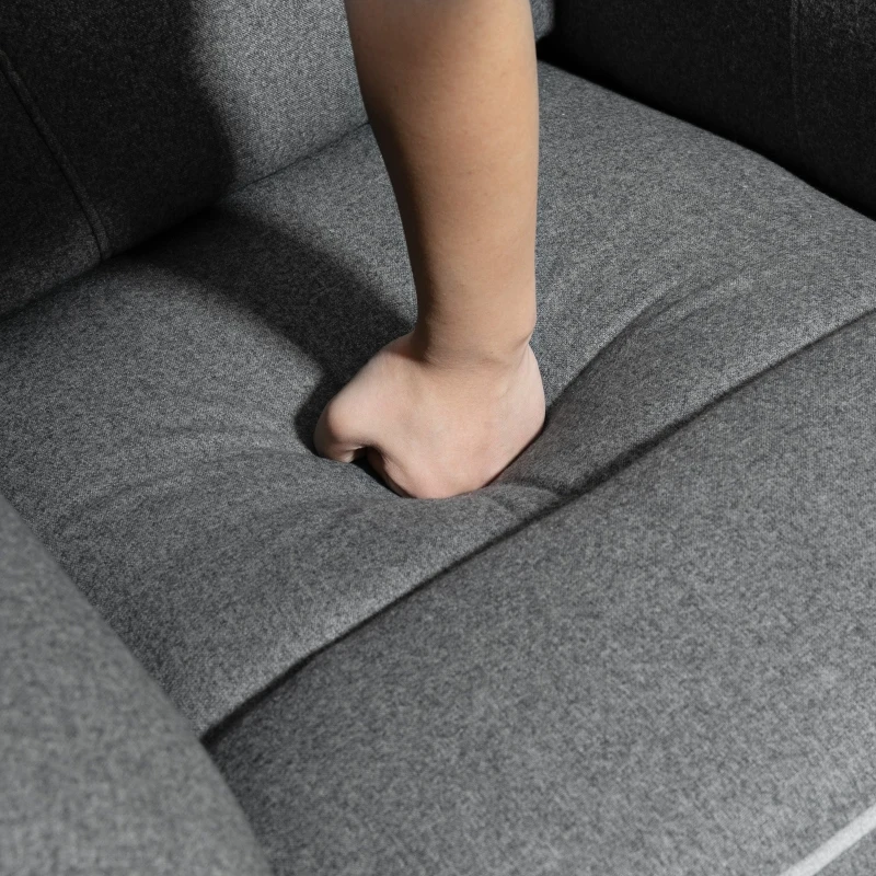 HOMCOM Manual Recliner Armchair with Thick Padded Headrest, Back and Footrest and Adjustable 150 Degree Angle, Grey