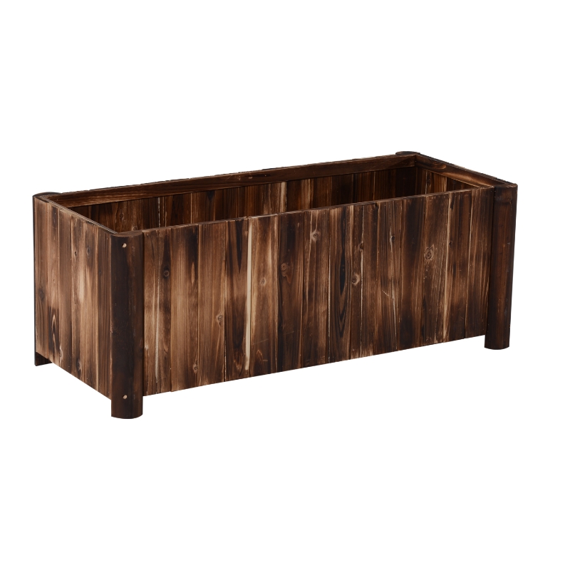 Outsunny 48" x 20" x 20" Raised Garden Bed Wooden Raised Rectangular Garden Bed Planter Box