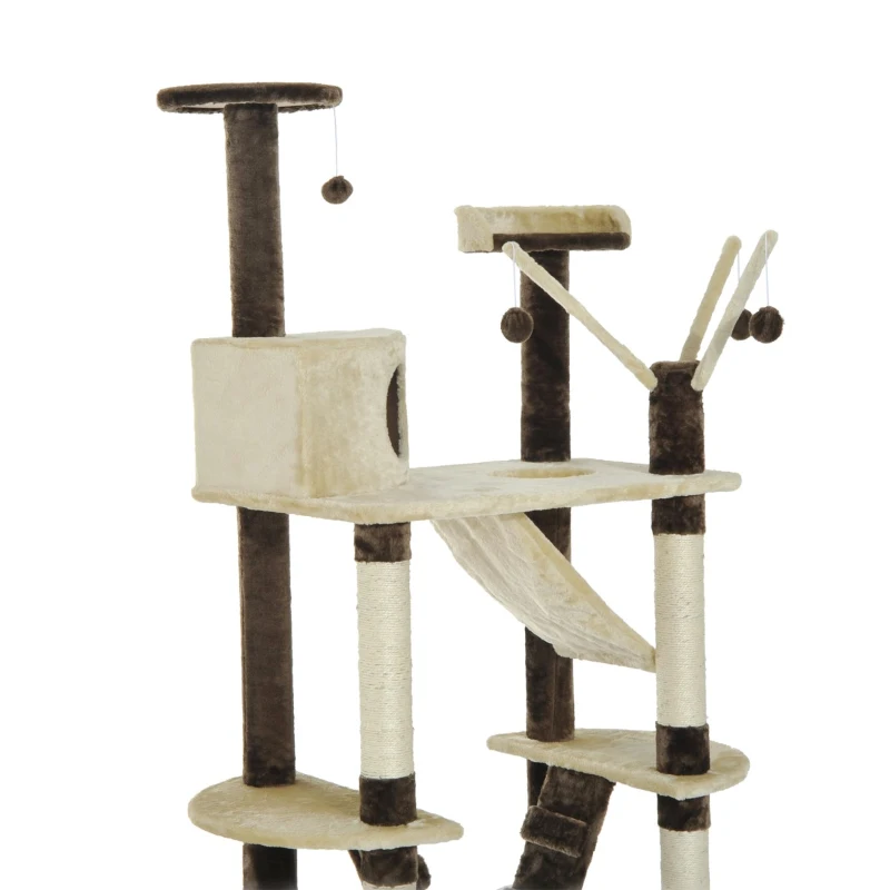 PawHut 71-inch Multilevel Condo Cat Tree Scratching House