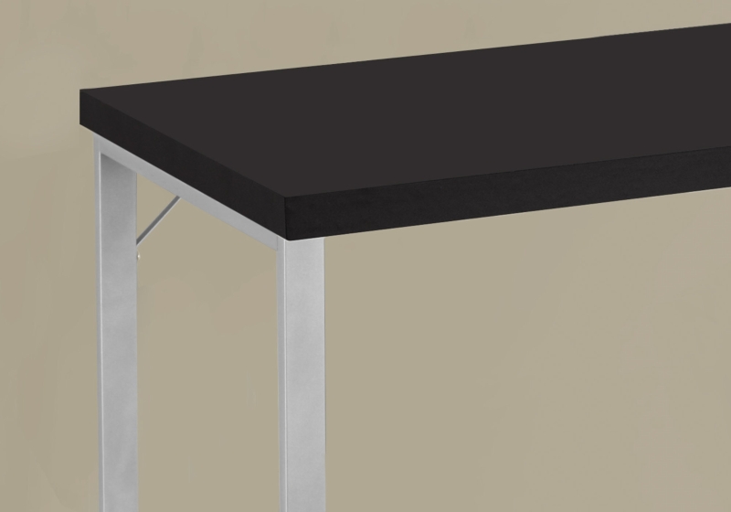 Monarch 48" Contemporary Simple Compact Office Computer Desk - Cappuccino / Silver Metal