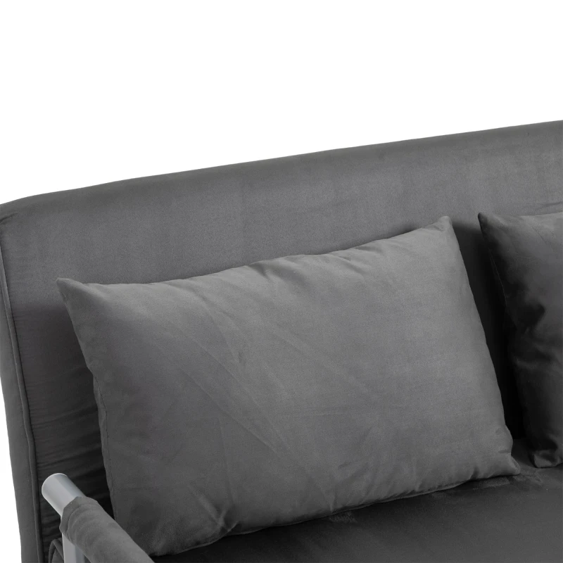 HOMCOM Convertible Double Sleeper Sofa Bed W/ 5 Backrest Position Folding Loveseat