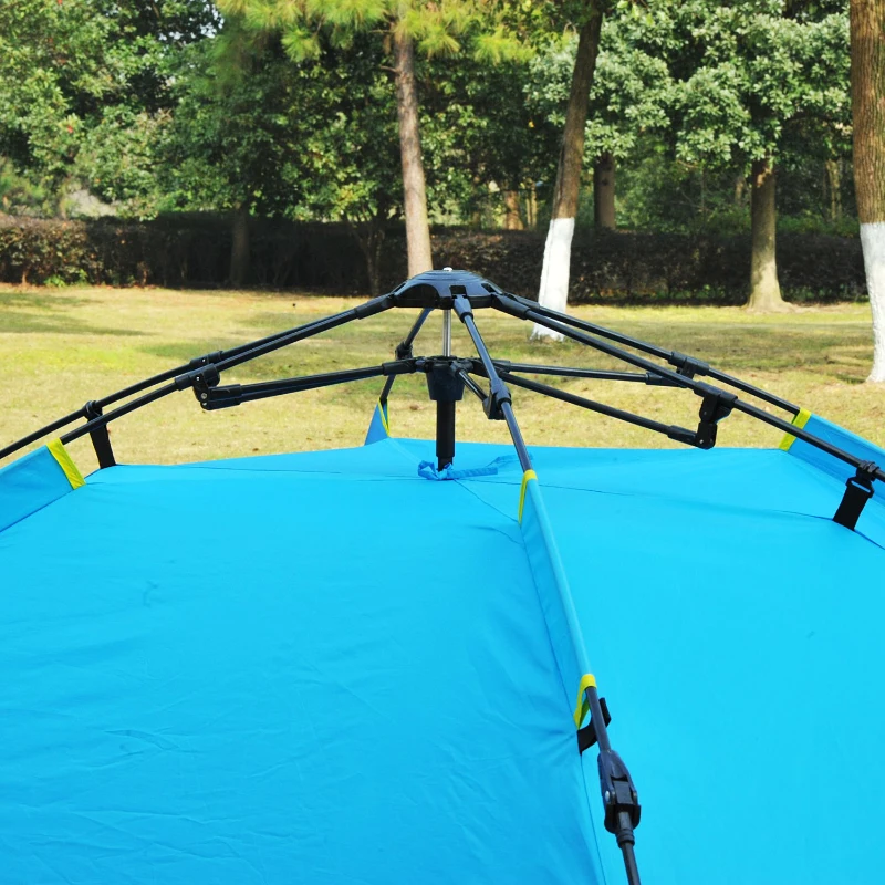 Outsunny 3-4 Person Double Layer Family Camping Hiking Instant Tent Auto Blue