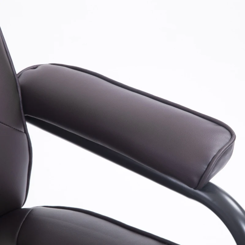 HomCom Ergonomic Faux Leather Lounge Armchair Recliner And Ottoman Set - Dark Brown