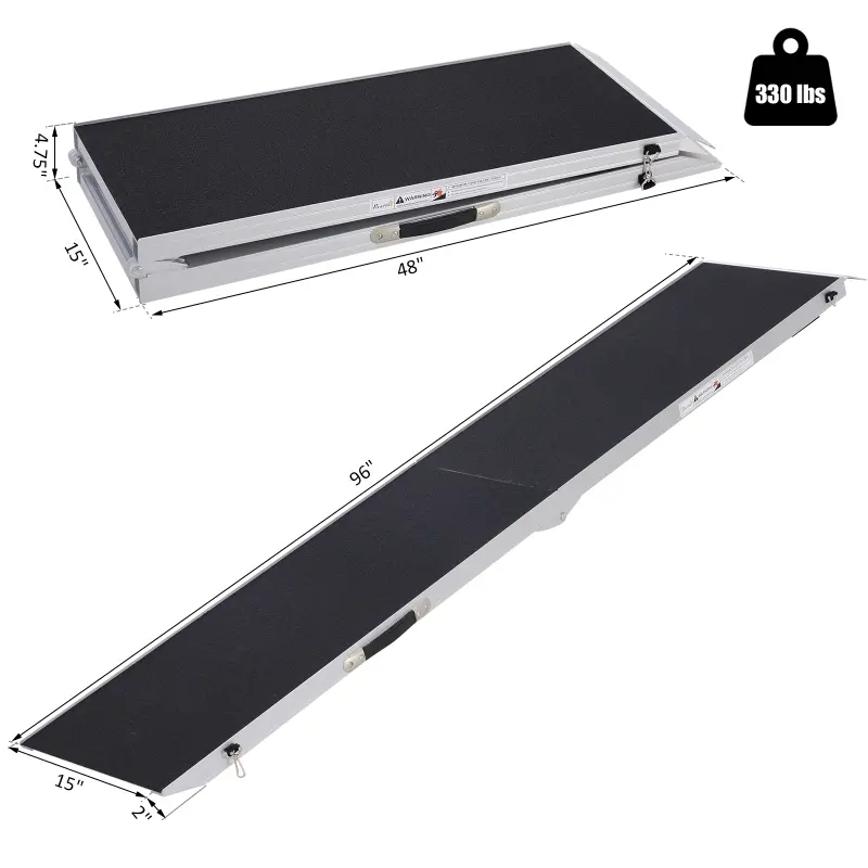 PawHut 96" Dog Ramp Portable Bi-Fold Folding Pet Ramp for Large Dogs Car Truck SUV