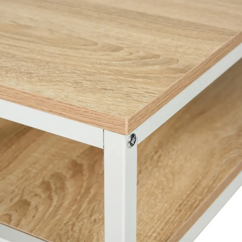 HOMCOM 94.5in Industrial Double Computer Desk with Hutch and Storage Shelves, Extra Long Two Person Home Office Desk, Writing Table Workstation for 2 People with CPU Stand, Oak Wood Grain