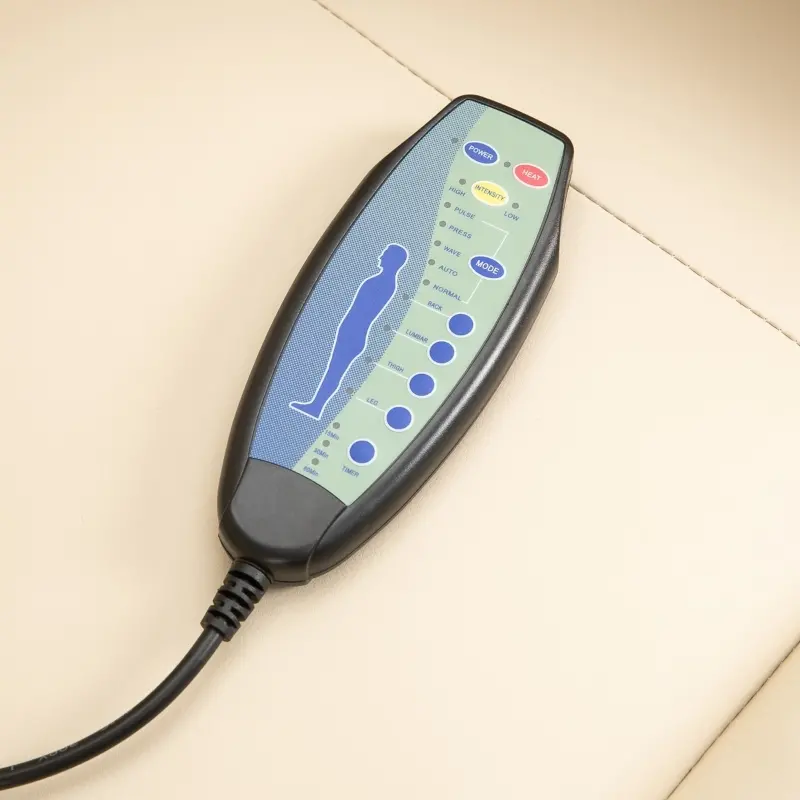 HOMCOM Vibration Massage Recliner Chair for Living Room with Heat,  Swivel Single Sofa, Modern PU Leather Manual Reclining Chair with Footrest, Cream White