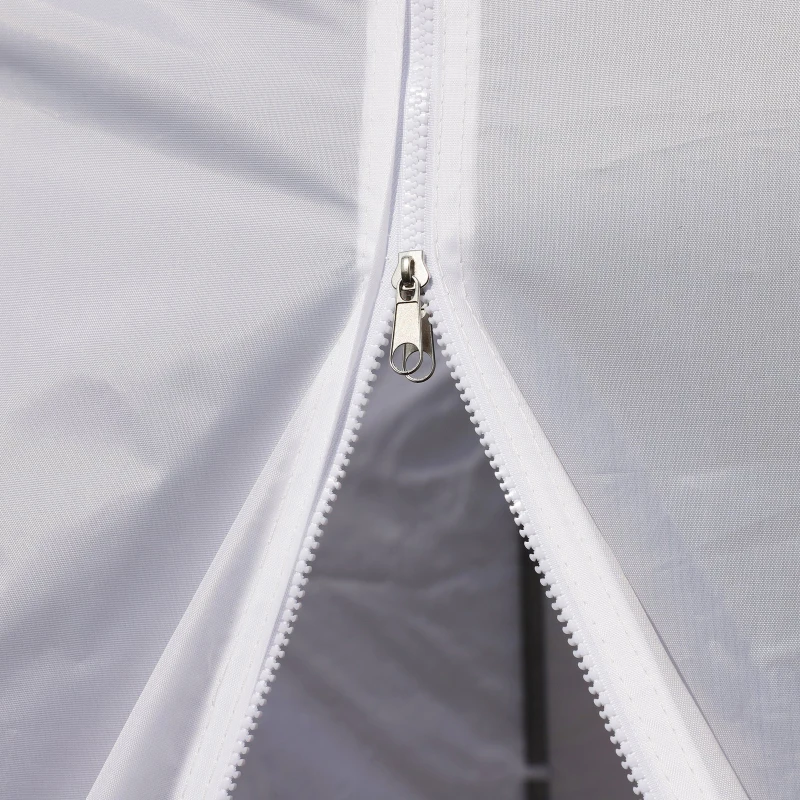 Outsunny 9.4' Folding Gazebo Metal Canopy Party Tent With Sandbag Adjustable Height White