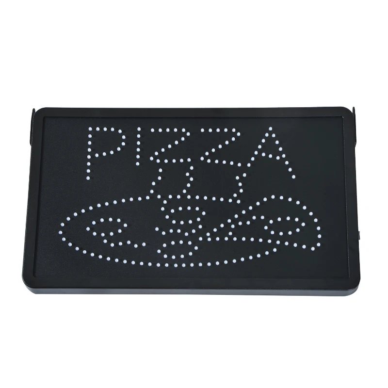 LED "Pizza" Sign - 2 Flash Patterns - Black Board/Colourful Bulbs