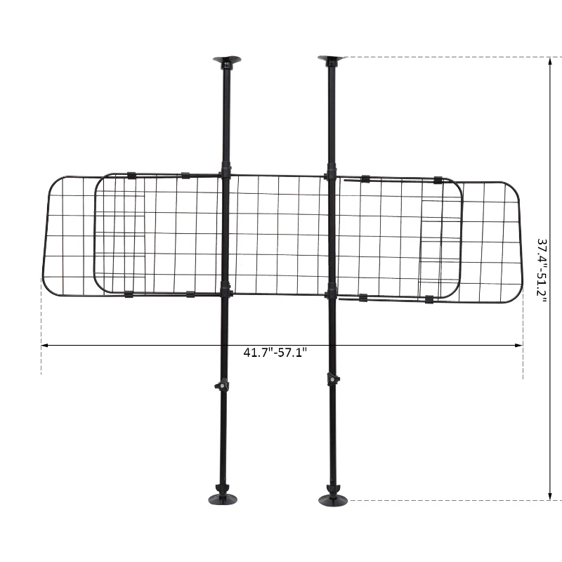 PawHut Heavy Duty Pet Car Barrier Expendable Mesh Fence Safety Guard Gate Black