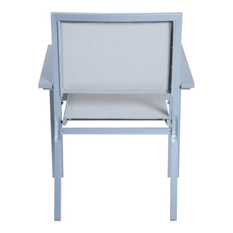 Outsunny 4pc Sling Mesh Sectional Sofa Set Outdoor Garden Patio Furniture Grey