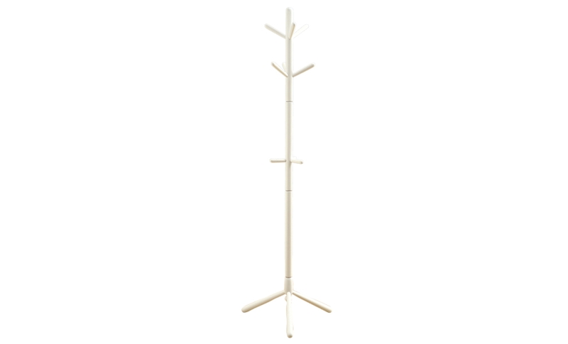 Monarch 69" Contemporary Modern 9-Hook Wooden Coat Tree Hanger Rack - White Finish