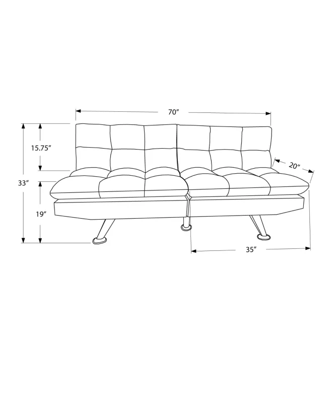 Monarch Split Back Micro-Suede Convertible Sleeper Sofa - Black