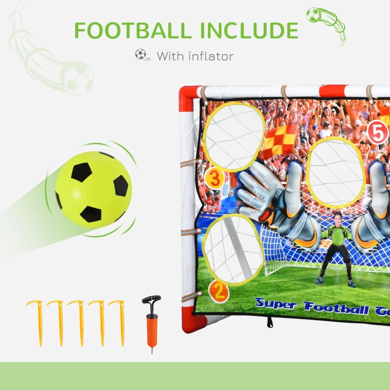 HOMCOM 2-in-1 Portable Soccer Goal for Children for Indoor/Backyard Training Practice w/ Target Net
