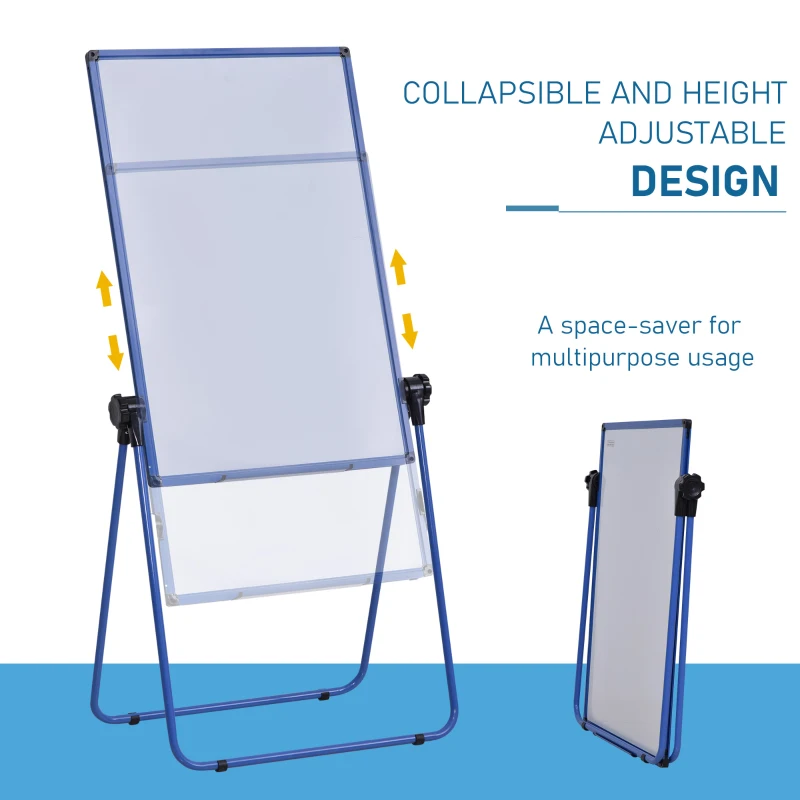 Vinsetto Foldable and Adjustable U-Stand Double Sided Whiteboard Chalkboard Easel