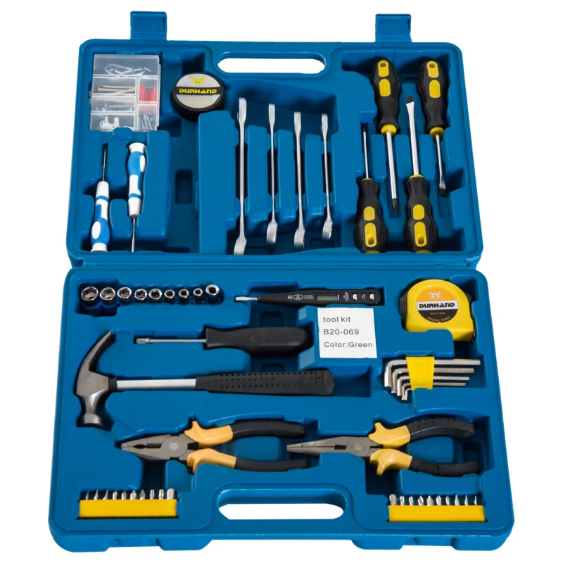 DURHAND 92 Pieces Mechanics Tool Set Home Garage Vehicle Test Repair Maintenance