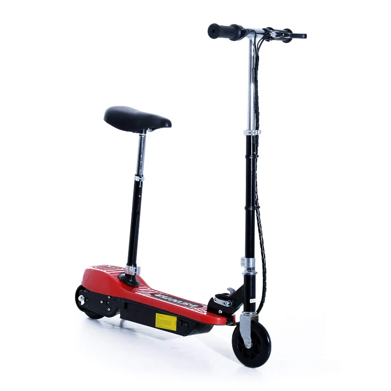 Qaba Electric Adjustable Folding Seated E-Scooter Battery Powered Motorized Bike Red