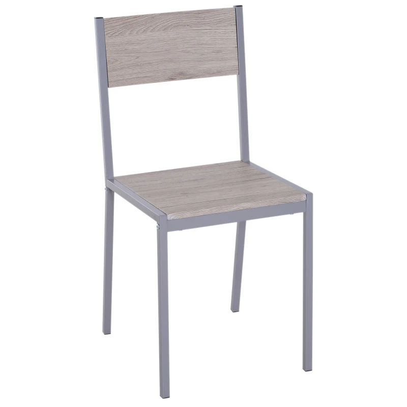 HOMCOM 5pcs Wooden Dining Set Wood and Metal Kitchen Table Set for 4 Chairs Modern and Sleek Dinette Home Furniture