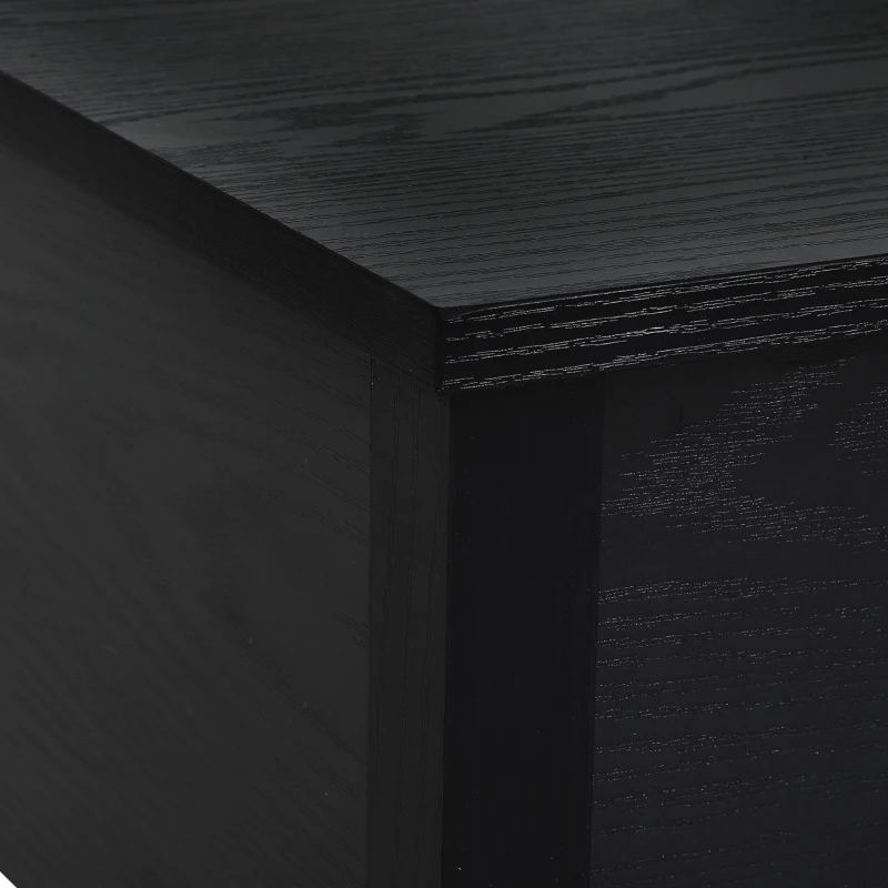 HOMCOM Wood Living Room End Table Furniture With Lift Top Storage Space, Black