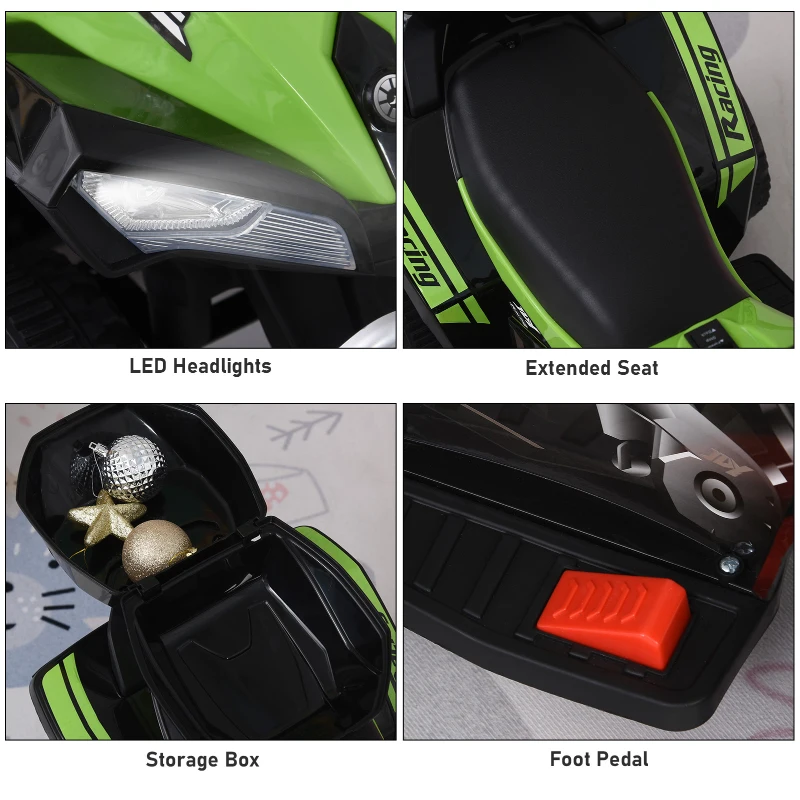 Aosom Kids ATV Motorcycle Quad Car Battery Powered Electric Ride On for 18-36 Months