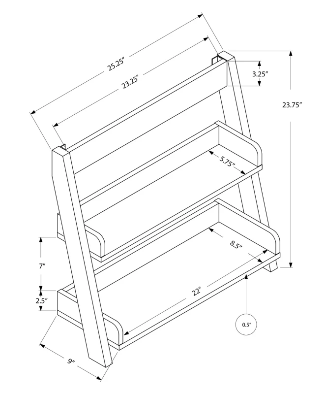 Monarch 24" 2-Tiered Bathroom Wall Mount Open Storage Shelf - Cappucino