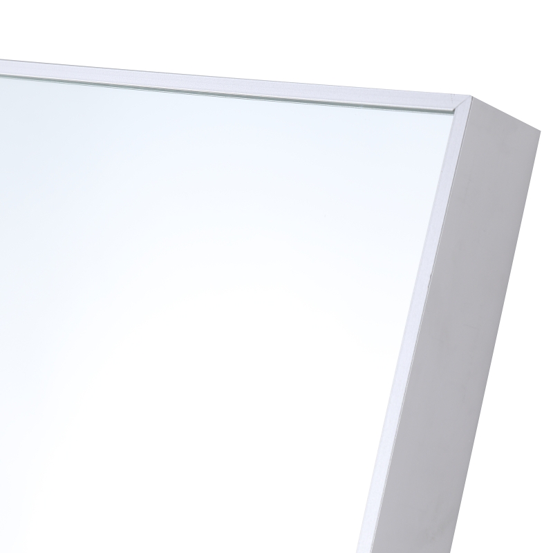 kleankin 24”Lx32”W Wall Mounted Bathroom Vanity Wall Mirror Rectangular Aluminum Alloy Frame Horizontal/Vertical Hanging