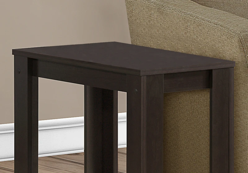 Monarch 22" Transitional Style Rectangular Wood Grain-Look 2-Tier Side Accent End Table - Cappuccino Brown Finish