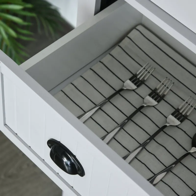 HOMCOM 72" Traditional Freestanding Kitchen Pantry Cabinet Cupboard with Doors and 3 Adjustable Shelves, Gray