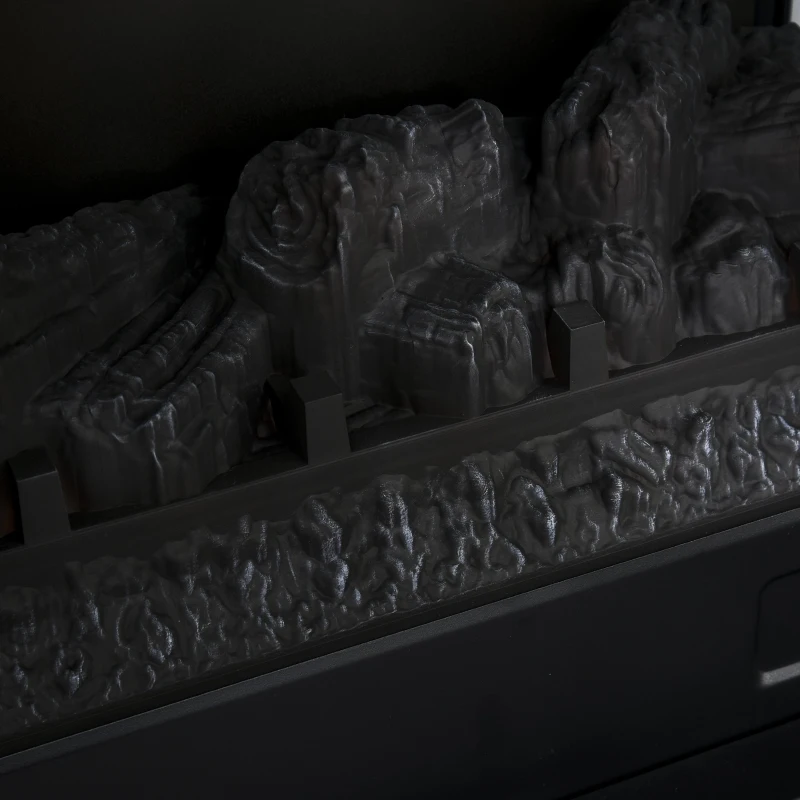 HOMCOM Electric Fireplace Heater, Fireplace Stove with Realistic LED Flames and Logs, Remote Control and Overheating Protection, 1400W, Black